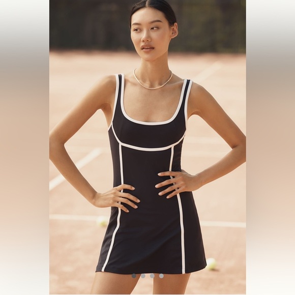Anthropologie Daily Practice Waypoint Piped Mini Sport Tennis Dress - Picture 1 of 6